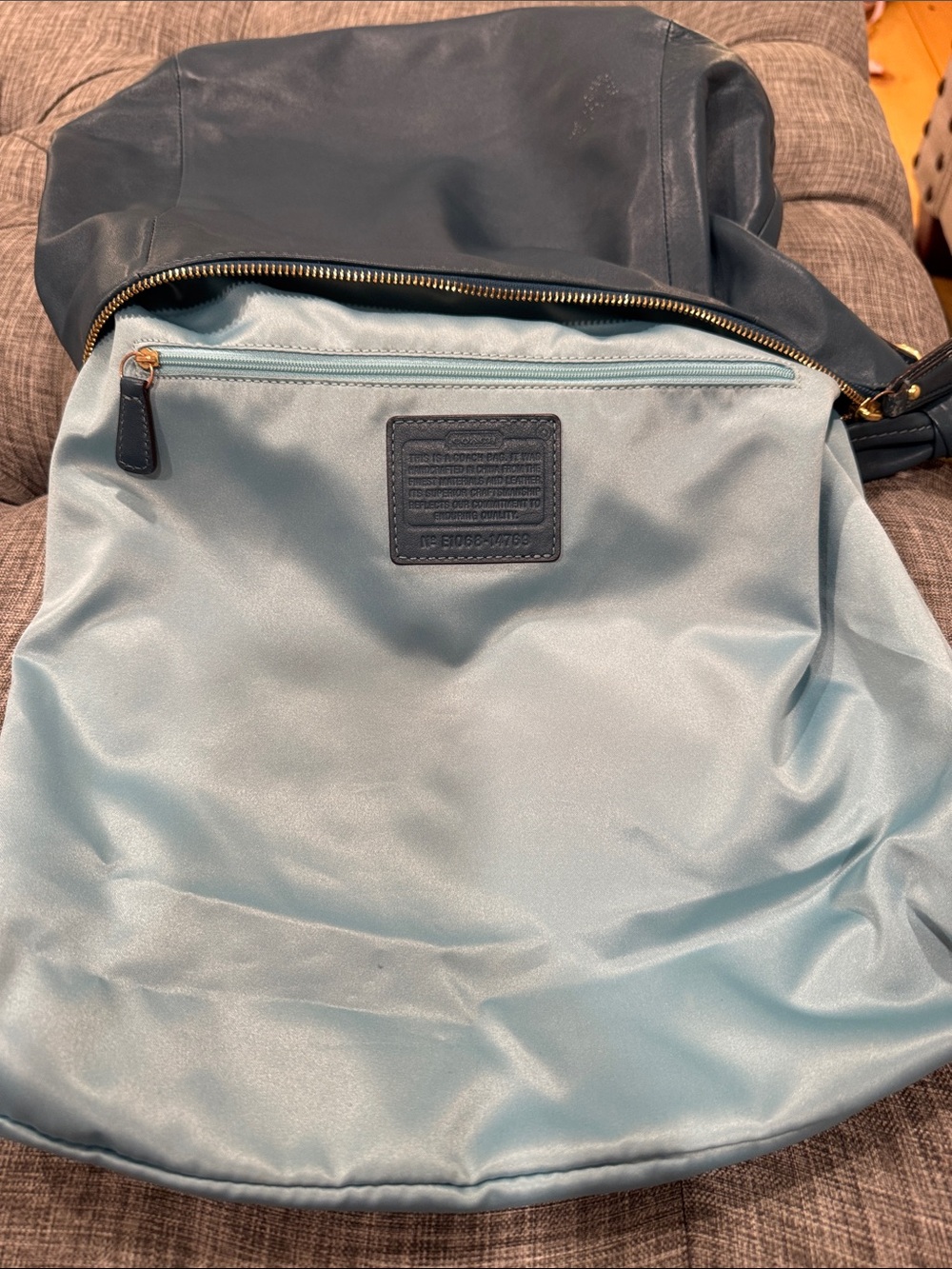 COACH Bag Kristin Large Dark Teal Leather Hobo Satchel - Picture 10 of 17